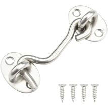 Verrous De Porte, Crochets De Cabine, Supports De Fenêtre Insonorisés, Acier Inoxydable, 75 Mm, Argent