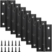 Lot De 8 Charnières Pliantes 68 Mm × 38 Mm, Charnière En Acier Inoxydable Noir, Charnière Piano, Petite Charnière, Charnière De Porte Pour Portes, 