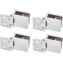 Aiducho - Alloy Glass Hinge, 4 Pack Glass Door Clip Hinge For Glass Door 0 Degree No Drilling Glass Hinge For Kitchen Cabinet Glass Door Showcase (5-