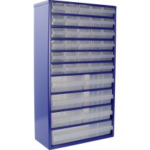 Werkstattmagazin 37 Schubladen aus galvanisiertem Stahlblech 30x 41x 55x 153mm, 6x 64x 139x 155mm, 1x 64x 279x 155mm
