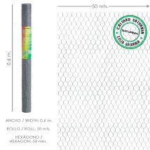 Saturnia - Dreifach Verdrehtes Maschendrahtgitter 50/60 Cm. 50 Meter Rolle Für Den Hausgebrauch