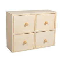 62380000 Cassettiera In Legno Fsc Mix Credit, 15 X 20 X 7 Cm, 4 Cassetti, Marrone - Rayher