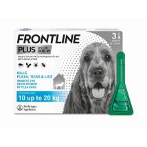 Frontline – Plus M Dog Flea and Tick Treatment – Pack of 3 Applications – Long-lasting Protection for Medium-sized Dogs
