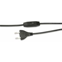 Goobay Euro-netzkabel Mit Schnur-zwischenschalter, Schwarz