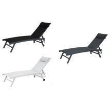 GARDISSIMO Sonnenliege Mia – Aluminium-Gestell – 5-fach verstellbar – Textilbespannung – 120 kg Tragkraft – 194 x 55 x 91,5 cm