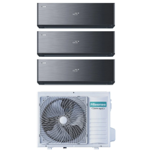 Condizionatore Hisense Trial Split Inverter Energy Pro X Black 9+9+12 Con 3amw72u4rjc R-32 Wi-fi Integrato