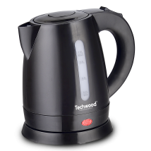 Bouilloire Electrique Techwood Tb-1036 Capacité 1l - 1600w Arrêt De Sécurité En Cas De Surchauffe Indicateur Niveau D'Eau, Noir