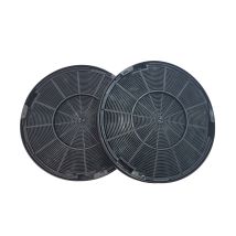 Ersatzteil - 2x Runder Aktivkohlefilter Fac 529/1, Type F196 - - Faure, Indesit, Ariston Hotpoint Roblin Electrolux, Neff, De Dietrich, Siemens, 