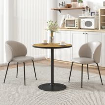 Table À Manger Ronde Ø70 Cm Effet Chêne, Pour 4 Personnes, Cuisine Et Salon