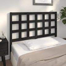 Bed Headboard Black 125.5x4x100 Cm Solid Wood Pine Vidaxl