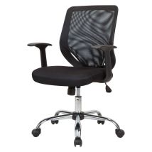Silla con Ruedas – Sillón de Oficina Gris – 60 cm ancho x 54 cm profundidad – Altura ajustable 90-98 cm – Tejido técnico transpirable