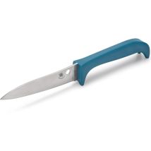 Ste-k20pbl Küchenmesser Counter Puppy Blaue Klinge Drop Point Glatt Satiniert 7cr17 Stahl, Länge 8,8 Cm Mit Blauem Kunststoffgriff - Spyderco
