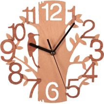 Vtizikl Horloge Murale Arbre En Bois Horloge Ronde Silencieuse Anti-tic-tac Pour Cuisine Salon Chambre Bureau (211129gs05-2)