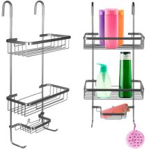 Wandmontiertes Duschregal – Aluminium – Silber – 3 Regale – 63 x 14 x 28,5 cm