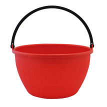 Ics - Panier Agricole 20 Lt En Polye'thyle'ne Avec Poigne'e Oscillante Dans Un Seau En Plastique Rouge Pour La Re'colte Des Raisins Et Des Tomates