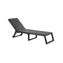 SHAF – Tumbona de jardín Dream antracita – Resina reciclada – 4 posiciones – Ideal para exteriores