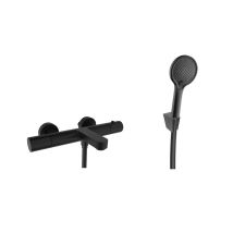 Kielle Oudee - Miscelatore Termostatico Per Vasca Con Accessori Ecospare, Nero Opaco 10302snt114