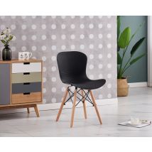 Alessia Eiffel Chair | Curved Back | Retro Design | Ribbed Chair | | Single | Black