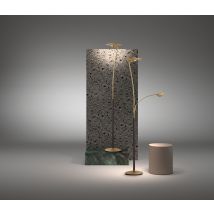 Lámpara de pie ZENIT S – Diseño moderno en latón mate – LED 30+10W – Luz cálida 3000K regulable