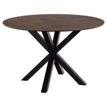 Hellin Esstisch Ø119 cm Glas braun – Eleganter Tisch für Esszimmer – Maximale Belastung 100 kg – Hochwertige Materialien