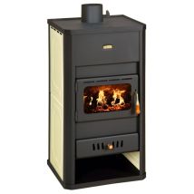 Prity - Stufa A Legna Per Impianto Di Riscaldamento Centralizzato. Peccato S3w13. 13 + 5kw Potenza Di Riscaldamento - Black