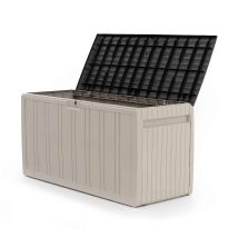 Baúl De Almacenaje Gardiun Top 117x45,5x57,50 Cm 270l Montaje En Clic Fabricado En Resina Sistema De Cierre Para Candado Diseño Bicolor
