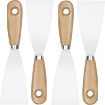 Irisfr - Hot Air Gun Accessories, Coating Spatula, 4 Paint Scrapers With Wooden Handle, Painting Knife For Wallpaper And Walls