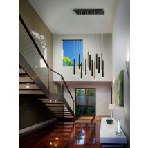 Lámpara colgante moderna oro/negro 14 luces 70W LED – Dimable – 6300 lm – Altura máxima 300 cm