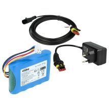 Vhbw 1x Fuente Alimentación, 1x Bateria 2600 Mah, 1x Cable Baja Tensión De 5 M Compatible Con Gardena Sileno City, Minimo, Life, Plus Cortacésped