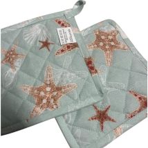 Brandani Oceano Set 2 Presine Quadrate Cotone Stelle Marine