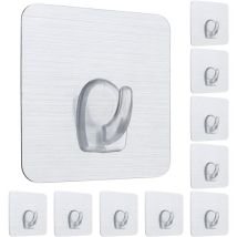Serbia - 10 Pcs Nano Crochets Adhésifs En Plastique Fort Collant Crochet Réutilisable Crochet Mural Sans Ongles Lavable Non Tachant Crochet Carré Pour