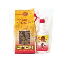 Kit Accensione E Pulizia Stufa - Brill Schiuma E Cubetti Accendifuoco