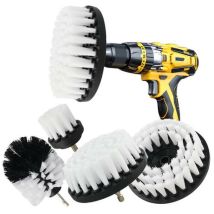Chendyy - 5pcs Drill Cleaning Brush, Brush For Drill Car Tile Carpet Bathtub Kitchen Toilet White