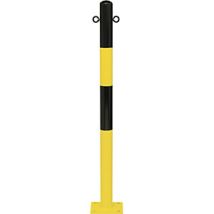 Poste barrera de acero pintado negro-amarillo Ø 60 mm – Longitud 1000 mm – Peso 6 kg