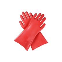 1 Pair Professional Electrical Insulation Gloves 40cm - Red, High Voltage 12kv Rubber, Electrician Safety Glove, Accessory