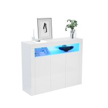 Sideboard Weiß Kommode Hochglanz Wohnzimmer Led Wohnzimmermöbel B116xh93xt35cm - Sonni