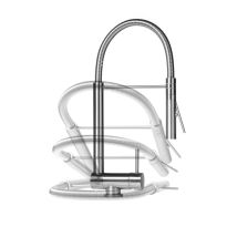 Mélangeur De Cuisine 29034m1ns – Bec Rabattable En Laiton – Douche Professionnelle À 2 Jets – Acier Inoxydable Brossé – Nice Rubinetterie