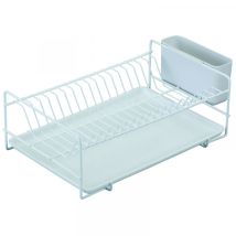 Scolapiatti 440 in plastica bianca – 38 x 25 x 12 cm – Design a un piano – SAUVIC