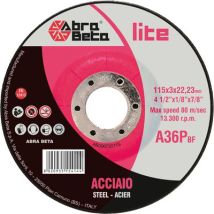 Disco Abrasivo Taglio Ferro Abrabeta - Mm 115x22,2 H.mm 3,0- 25 Pezzi