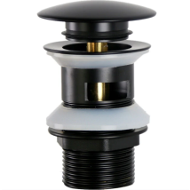 Macaron - Universal Promotion G1 1/4' Piletta Di Scarico Per Lavabo In Ottone Con Troppopieno, Sistema Click-clack, Installazione Senza Attrezzi, Nero