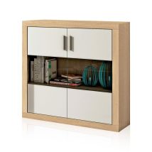 Duehome - Bodeguero Nuka 2 Puertas Cambria - Blanco (ancho) X 110cm (alto)