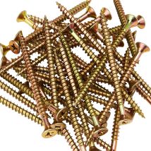 Forgefix - Mps575y Vite Multiuso Compatibile Pozi Csk St Zyp 5,0 X 75 Mm, Confezione Da 100, Giallo, 5.0 X 75mm, Set Di 100 Pezzi