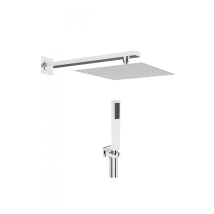 Wts - Kit Doccia Quadrato 25x25 Cm Completo In Ottone Cromato - Teorema Lux