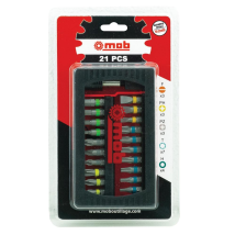 Peddinghaus – 9460021001 – 21-teiliges Bit-Set mit Farbringen – 3x Schlitz, 3x Phillips, 3x Pozidriv, 4x Sechskant, 7x Sechsrund, 1x Magnethalter