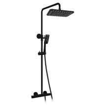 Ottofond - Columna De Ducha Termostática, Ajustable De 873 A 1323 Mm, Negra