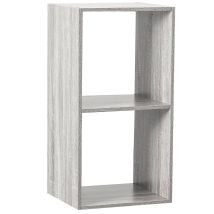 FIVE Regal mit 2 Fächern Eichenholz-Effekt Grau – 34,5 cm – 32 cm – 68 cm – 6,3 kg