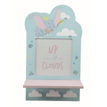 Cornice Portafoto Dumbo con Mensola e Ganci Appendibiti – Legno – 21,5 x 12 x 36 cm – Spazio per foto 14 x 14 cm