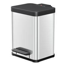 Hailo Öko Uno Plus M, Tret-mülleimer, 17 Ltr, Edelstahl, Matt