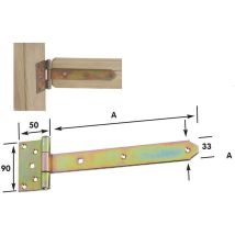 Scharnier 10 Stück – tropenfester Stahl – 200 mm – Möbelbeschläge