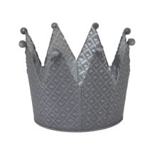 Pflanzgefäß Krone Grau, L Zink 14 X 19 X 19 Cm Grau Blumentopf